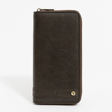 PLAYBOY - 拉鍊長夾  Impeccable系列 - 咖色