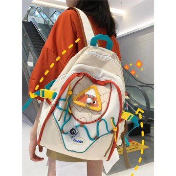 2024新款可愛創意雙肩背包女初中大學生高中電腦書包多功能大容量