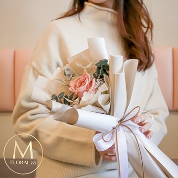 心動 No.1🧡浪漫日常【Floral M】焦糖瑪奇朵永生玫瑰花束  摩羯座生日禮物  情人節花束