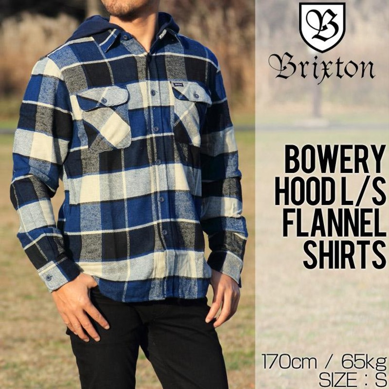 BRIXTON ブリクストン BOWERY HOOD L/S FLANNEL SHIRTS フード付き