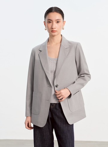 仿麂皮寬版西裝外套