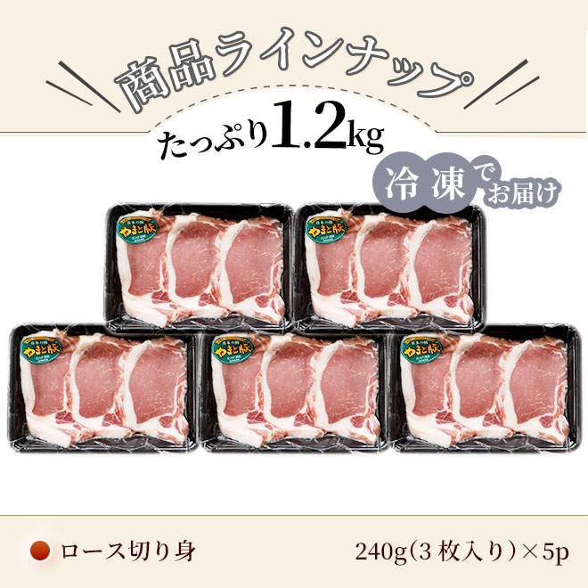 国産 やまと豚 ロース肉 切身 1.2kg NS-CX [冷凍] お歳暮 御歳暮 2023 肉 内祝い 豚肉 豚肉ロース 豚肉ステーキ お肉 豚 お取り寄せグルメ お取り寄せ