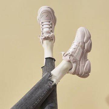 潮牌香港春秋休閑厚底增高老爹鞋