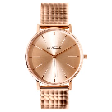 MARIGOLD 美爾朵 時光兩端的思念米蘭金屬鍊帶手錶 原廠公司貨 3ATM防水 採用精密日本機芯  玫瑰金