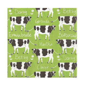 德國 IHR-33*33cm餐巾紙-乳牛(綠底)