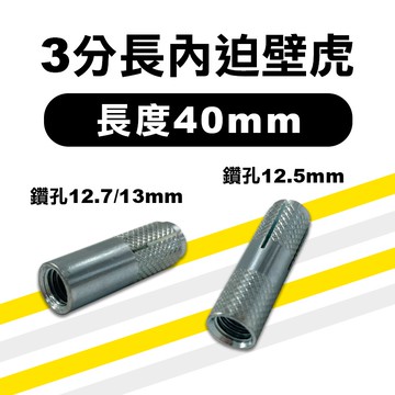 三分內迫 40mm長壁虎 內牙壁虎 膨脹螺絲 壁虎 台灣製造 螢宇五金