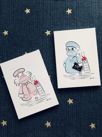 Q Family 4F無框畫 給醫護人員鼓勵 牆面繪製-醫護人員-護理師