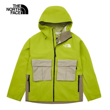 【The North Face 官方旗艦】北面男款綠色DryVent防水透氣連帽衝鋒衣｜87YF5KI 外套