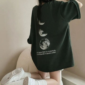 已售9642件💖Vuja de 純棉 t恤 短袖上衣女 印花 T恤 韓國上衣 oversize T恤 寬鬆上衣 美式復
