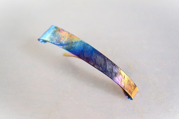 鈦金髮夾，純鈦髮夾，藍玻璃C，75毫米
