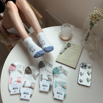 Anyshop韓國襪 meow 貓咪短襪 塗鴉貓咪襪 動物款 短襪 可愛女孩必備  貓咪  塗鴉襪 12603