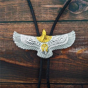 美洲金雕波洛領繩納瓦霍白頭海雕 莫西干禿鷹Bald Eagle Bolo Tie