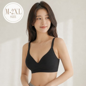 內衣【柔霧無痕】輕盈無鋼圈內衣 *M-XXL (黑) #8201