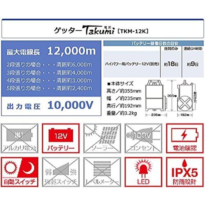 末松電子 電柵本器 ゲッターTakumi電匠 最大電線長 12,000m 出力電圧 10,000V TKM-12K