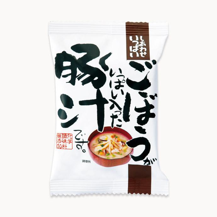 ごぼうがいっぱい入った豚汁 14.0g×5食 即席豚汁 コスモス食品 フリーズドライ しあわせいっぱい 国産 国内産 化学調味料無添加