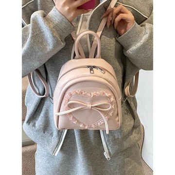 甜美風蝴蝶結雙肩包女2025新款時尚質感小書包夏季外出旅行后背包