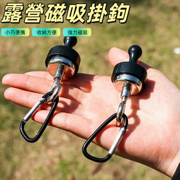 掛鉤 萬用掛鉤 強力磁鐵掛勾 露營磁鐵 磁釘 對吸羊眼圈 附D扣 天幕磁鐵 露營磁鐵掛鉤 磁吸掛鉤 掛吊扇 燈條磁鐵掛勾