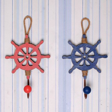 清倉地中海風格服裝店鋪裝飾掛鉤 美式鄉村做舊彩繪衣帽架掛飾