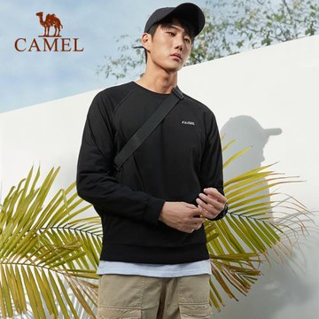 駱駝秋冬純色薄款圓領男外套衛衣