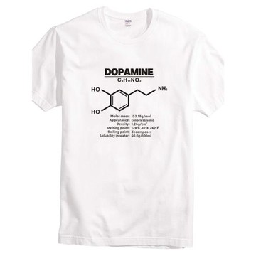 多巴胺化學分子式愛情公式生物神經純棉T恤 男女學生學霸短袖衣服