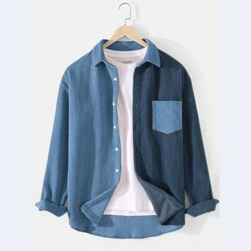 Men's corduroy lapel shirt復古男裝外套燈芯絨翻領襯衫長袖襯衣