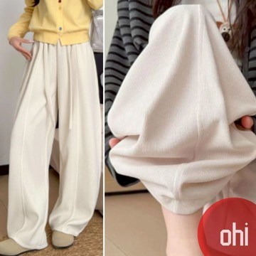【ohi】 彎刀褲 寬鬆闊腿長褲 秋冬休閒褲 長褲女 女生褲子 休閒長褲 女生長褲 長褲 女裝 GPY344