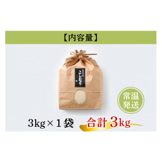 ふるさと納税 福井県 小浜市 福井県産こしひかり　3kg（紙袋入り）