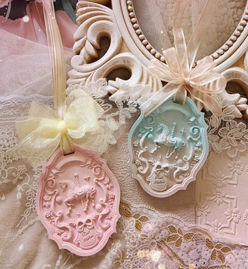 浮雕旋轉木馬掛牌石膏片/擴香石禮盒 婚禮小物 聖誕交換禮物