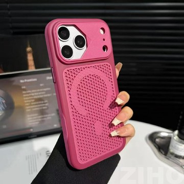 網孔透氣散熱 磁吸撞色手機殼 適用 iPhone18 17 16 15 14 13 Promax 保護殼 防摔殼