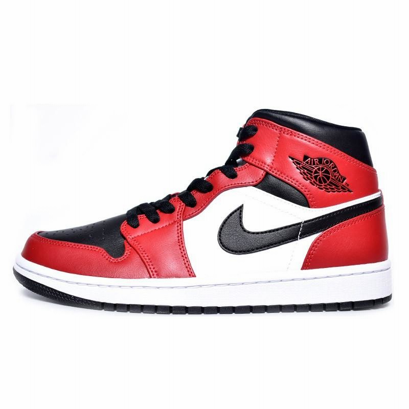 NIKE AIR JORDAN 1 MID CHICAGO BLACK TOE ナイキ エア ジョーダン 1 ミッド ハイカットスニーカー ( 赤  白 黒 シカゴ 554724-069 ) | LINEショッピング