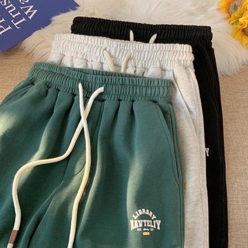 男生衛褲春秋款直筒寬松闊腿褲美式簡約休閑長褲大碼運動褲男褲潮