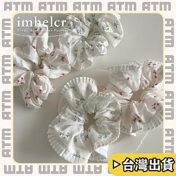 🔥臺灣出貨🔥可開發票✅輕飾時光春夏新款森系甜美小碎花溫柔花邊大腸髮圈少女公主頭馬尾發繩髮飾
