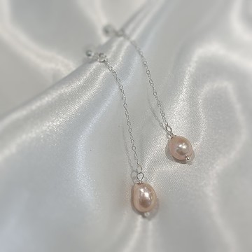 巴洛克珍珠吊墜耳飾 S925純銀耳飾