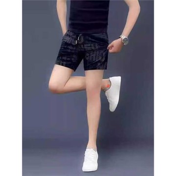 夏季薄款冰絲短褲男潮牌修身運動休閑四分褲子男士潮流百搭沙灘褲