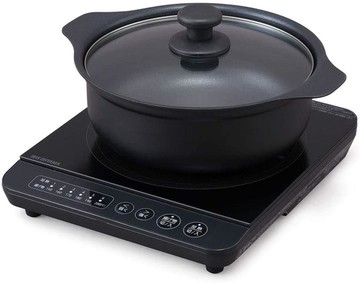 【折300+10%回饋】【日本代購】愛麗思歐雅瑪 IH電磁爐 台式 1400W 鍋套裝  黑色 IHKP-T3724-B