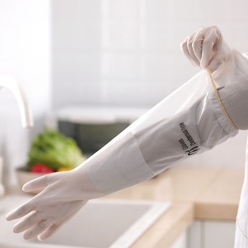 餐廳酒店洗碗工廚房洗菜洗碗手套帶刷加厚硅膠冬季刷碗神器家用1入