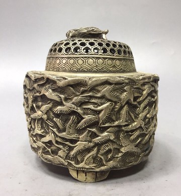 香爐純銅仿古做舊古玩擺件千龜熏香爐檀香道用品倒流室內供奉