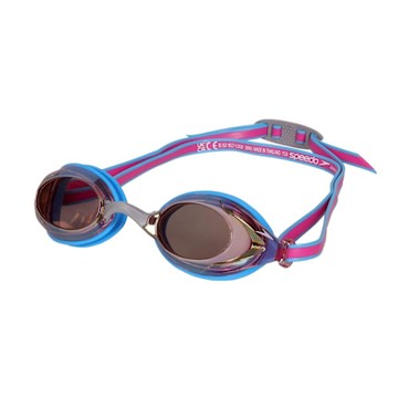 SPEEDO VANQUISHER 3.0 兒童競技泳鏡-抗UV防霧 游泳 SD800475116553 寶藍炫粉灰