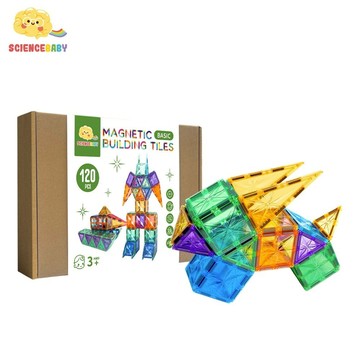 【W先生】ScienceBaby 雪鑽磁力片 100片 120片 164片 恐龍樂園 拼字派對 磁鐵積木 ST安全玩具