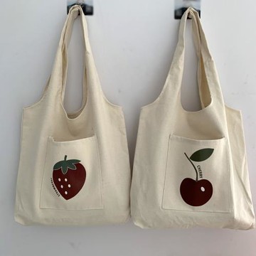 日系原創設計托特插畫帆布手提袋簡約百搭文藝大容量學生單肩女包