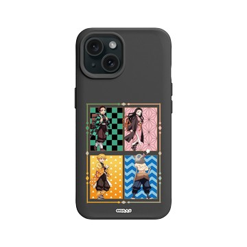 iPhone 15 SolidX 黑 - 鬼滅之刃 Demon Slayer - 角色系列-四人主角
