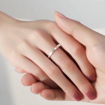 純銀入骨相思戒指女開口可調節食指素戒簡約黑色指環活口對戒一對