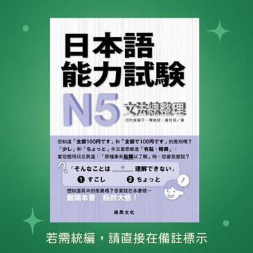 【尚昂文化】★全新★日本語能力試驗N5文法總整理 9789866020292
