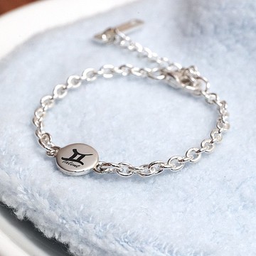 雙子座 純銀 兒童手鍊 刻字訂製 彌月祝福 寶寶手鍊 生日禮物