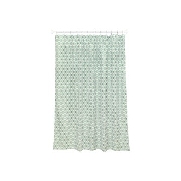 【日本霜山】可機洗幾何印花浴簾/浴室遮擋簾(附掛環)-180x200cm-多色可選綠