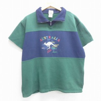 古着 半袖 ハーフジップ スウェット メンズ 90年代 90s 