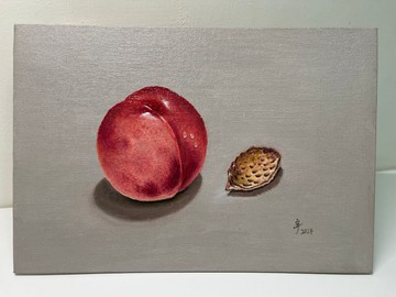 原創油畫 | 無框 | 水果系列_白甜桃