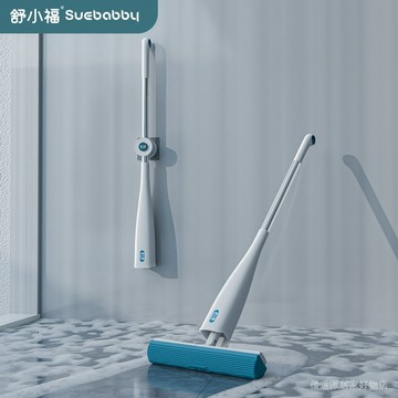 拖把 膠眠拖把 海綿拖把 吸水拖把 海綿拖 免手洗拖把 舒小福新款家用迷你膠棉衛生間海綿吸水小拖把懶人免手洗神器厠所