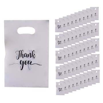 Hyugoing Thank You 塑膠購物袋  100個  小號(20 x 25 cm)  白色