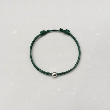 蠟線手環 s990純銀 5mm珠 素色簡約 蠟繩細線